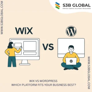 Wix vs WordPress platform comparison infographic - S3B Global